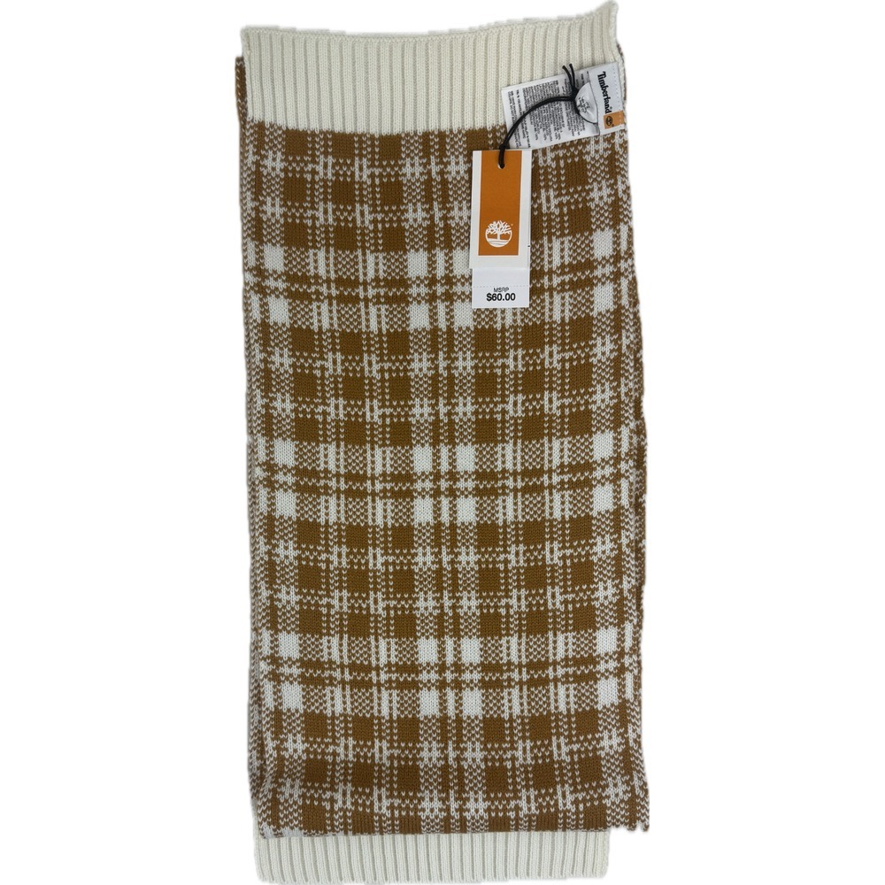 Timberland Scarf Wheat Ivory Plaid Winter Warm Retro MCM NEW‎ OS